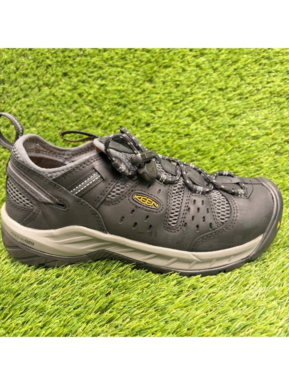 Keen Atlanta Cool II SR Mens Size 8EE Black Gray Steel Toe Safety Work Shoes